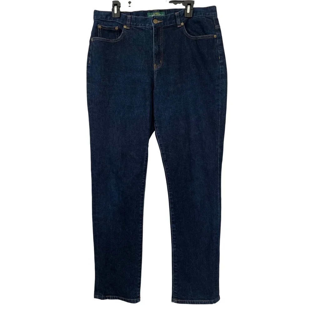 Lauren Ralph Lauren Classic‎ Bootcut Jeans Womens 14 Dark Wash Stretch Denim LRL